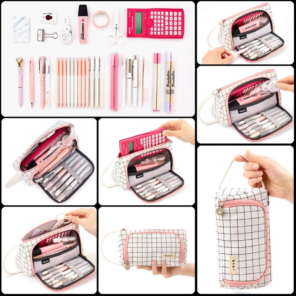 🔥🔥🔥- Portable 2 Layers Canvas Case Bag Large-cap CARRIE